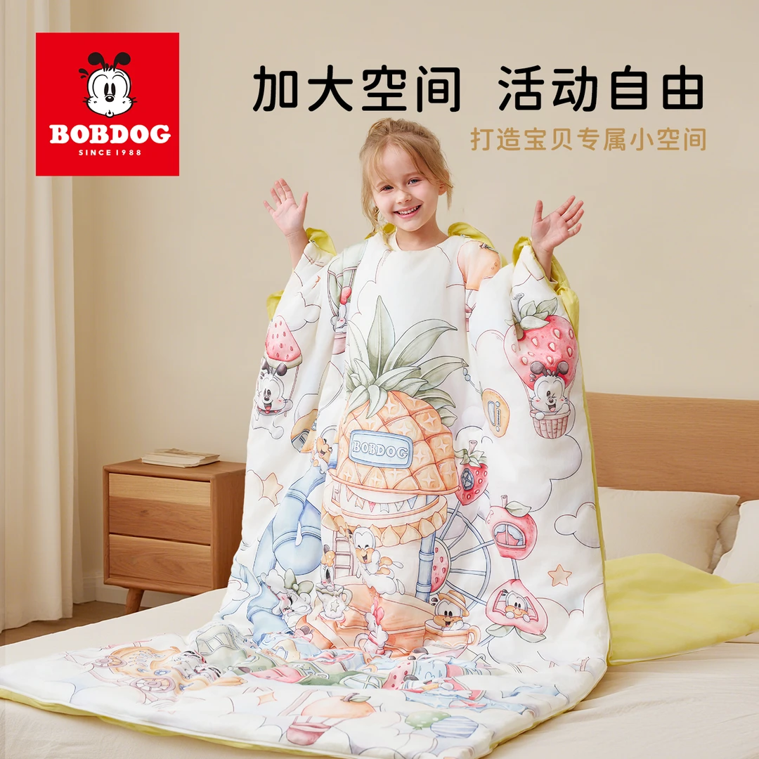 巴布豆儿童防踢被睡袋纯棉加厚豆豆婴儿宝宝防踢睡袋神器秋冬被子