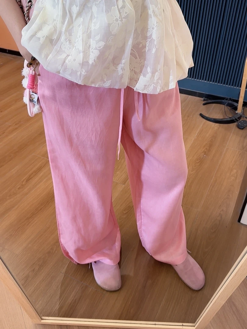xxxwxz王希之  甜美风休闲多巴胺松弛感垂感直筒阔腿长裤#z1965