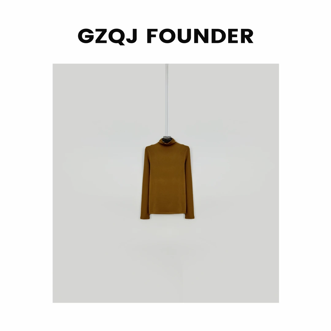 GZQJ 【自由情绪】小众设计感时尚百搭半高领简约T恤 5860