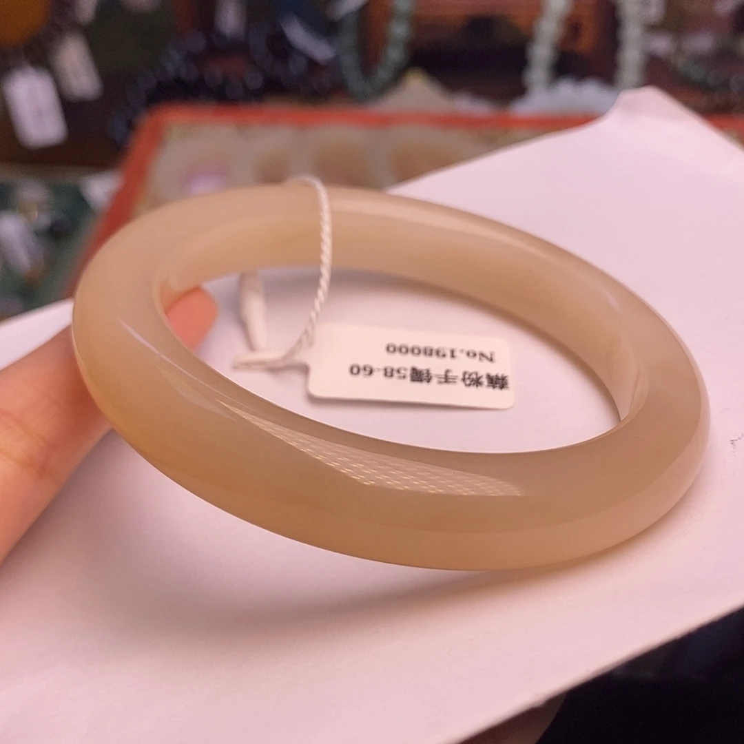 和田玉未镶嵌颈饰收藏级59老矿料天花板浓红藕粉手镯