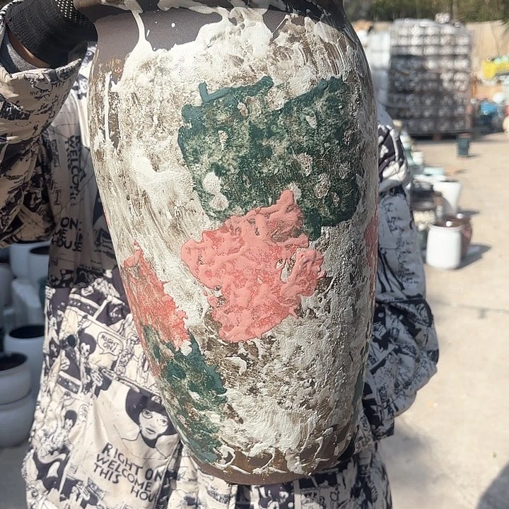 红陶油画口径20高度40