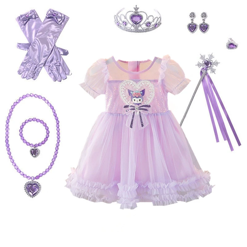 女童库洛米连衣裙夏季2025新款童装儿童公主裙洋气女宝宝夏装裙子