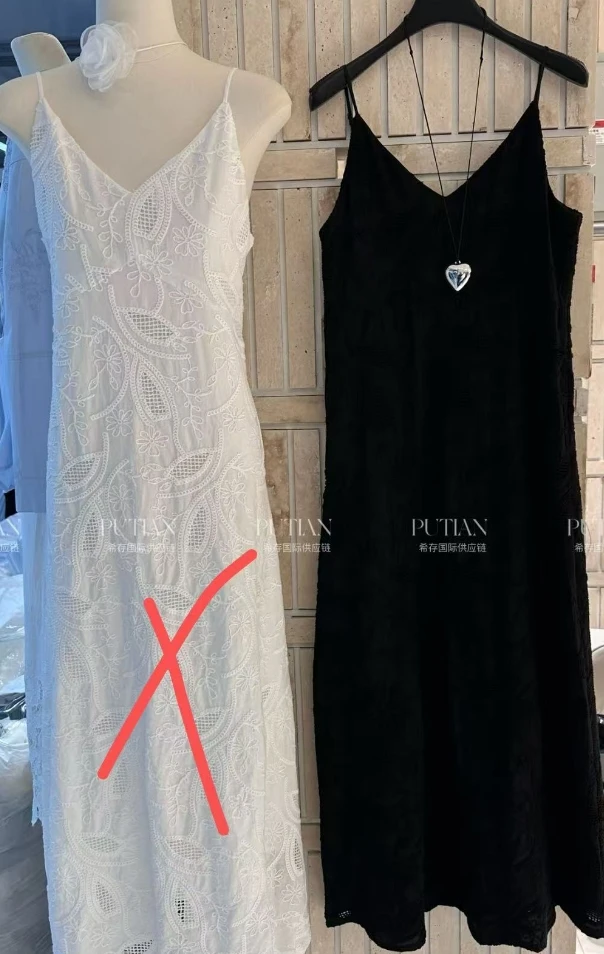 米古古PT 181# 收腰蕾丝拼接显瘦吊带裙（裙长130）