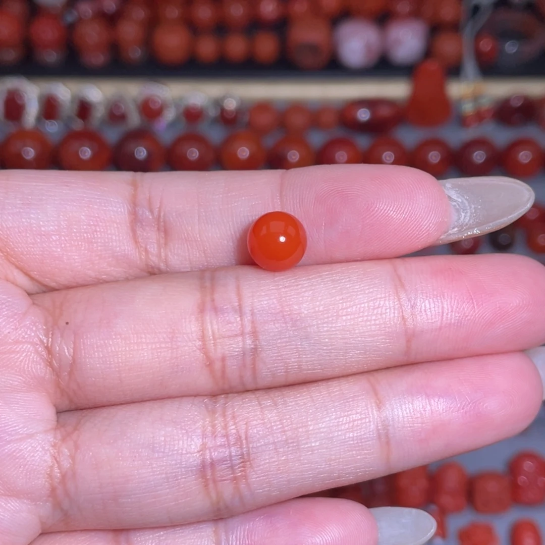 未镶嵌保山圆珠7.7mm南红玛瑙