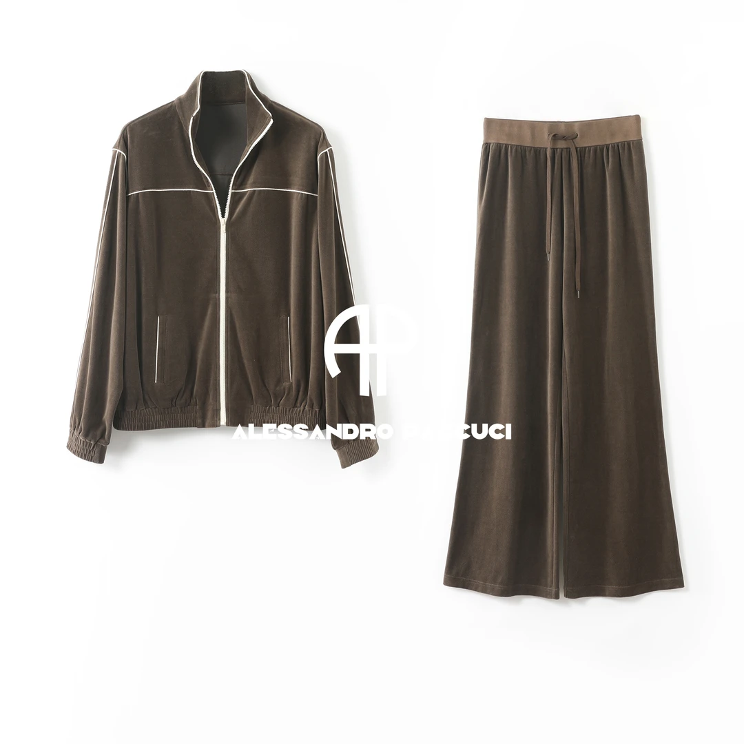 AP洛哥25821 S【黑标系列】日本进口棉撞色复古休闲运动女装