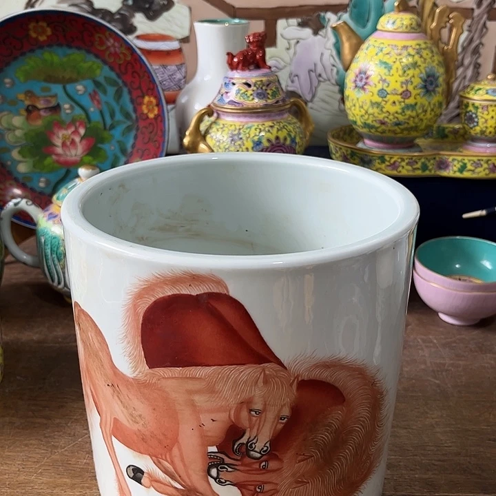 摆件笔筒瓷器精品陶瓷
