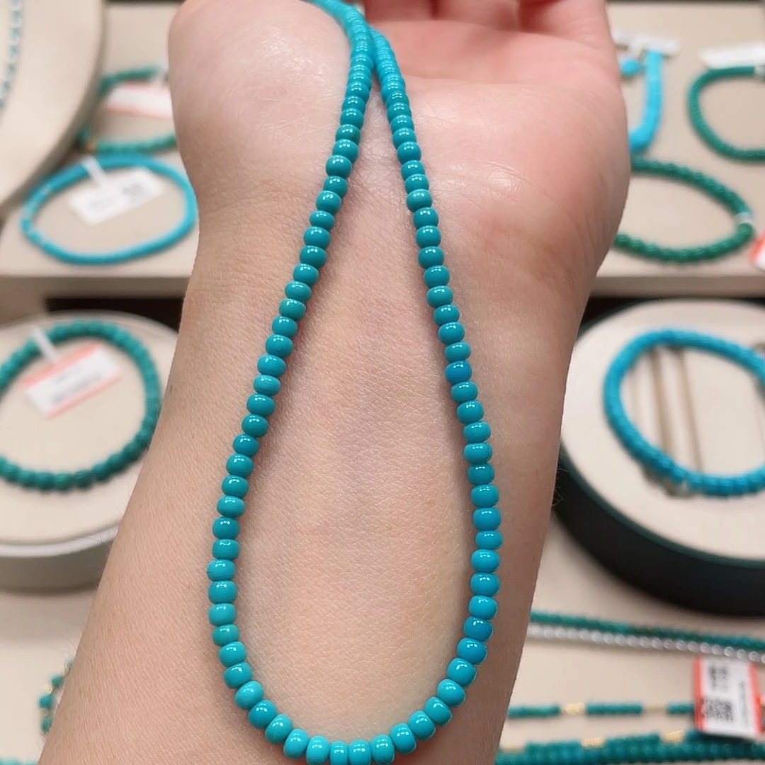 绿松石未镶嵌绿松石老型项链