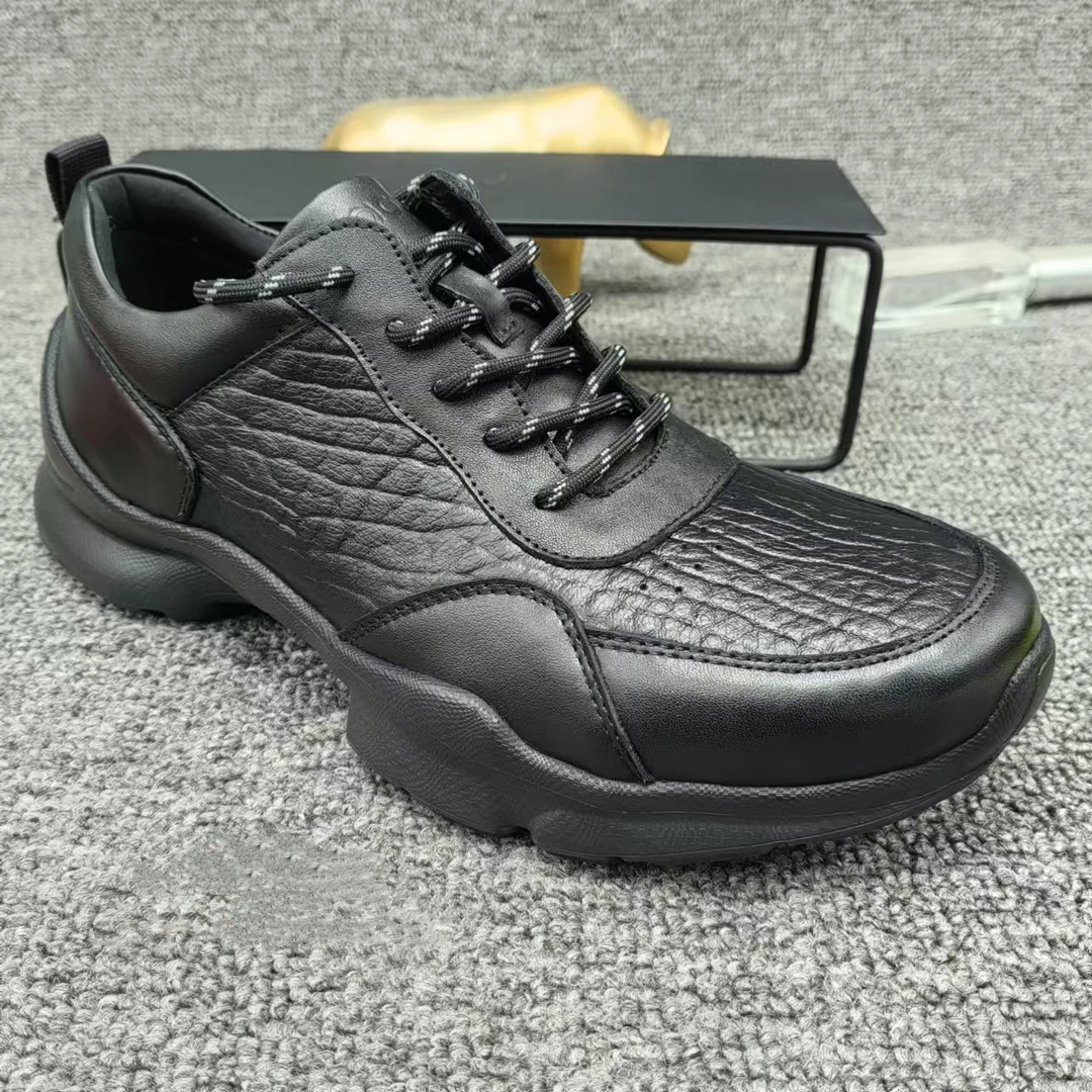 901男士商务鞋牛皮系带缓解鞋腔百搭皮鞋缓震软底低帮休闲男皮鞋