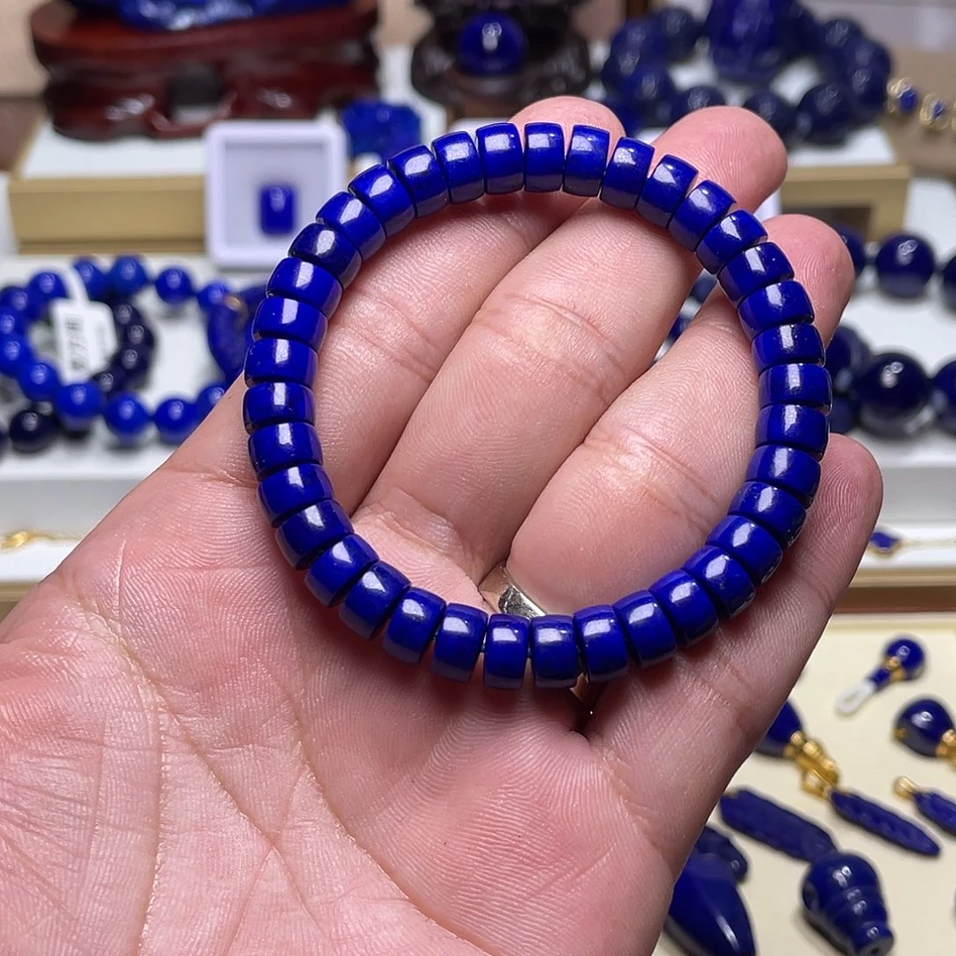 青金石未镶嵌精品8mm+药片手串