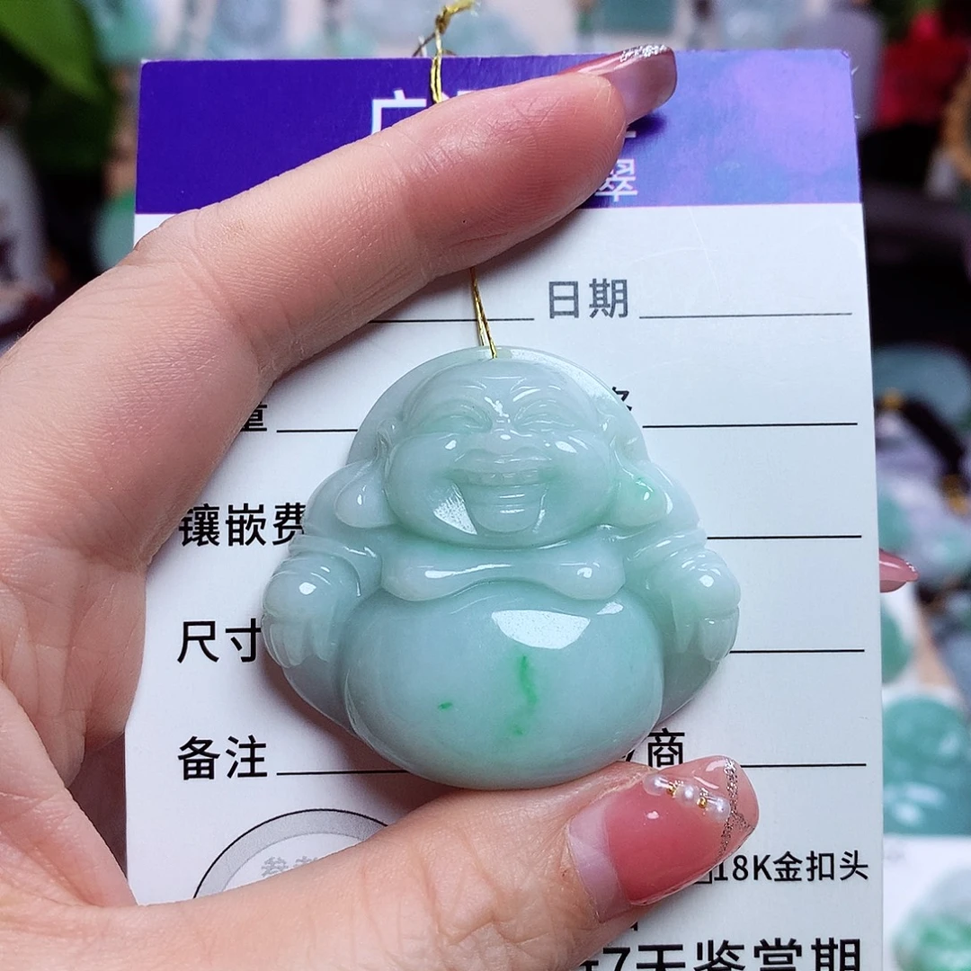 翡翠未镶嵌颈饰佛公16
