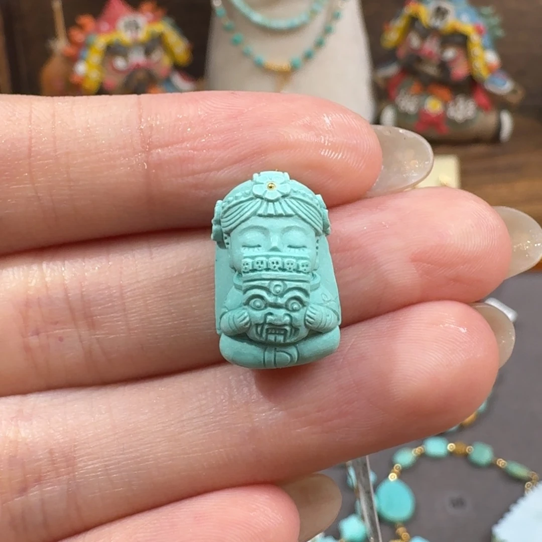 绿松石未镶嵌珠宝半成品 扎吉拉姆配饰