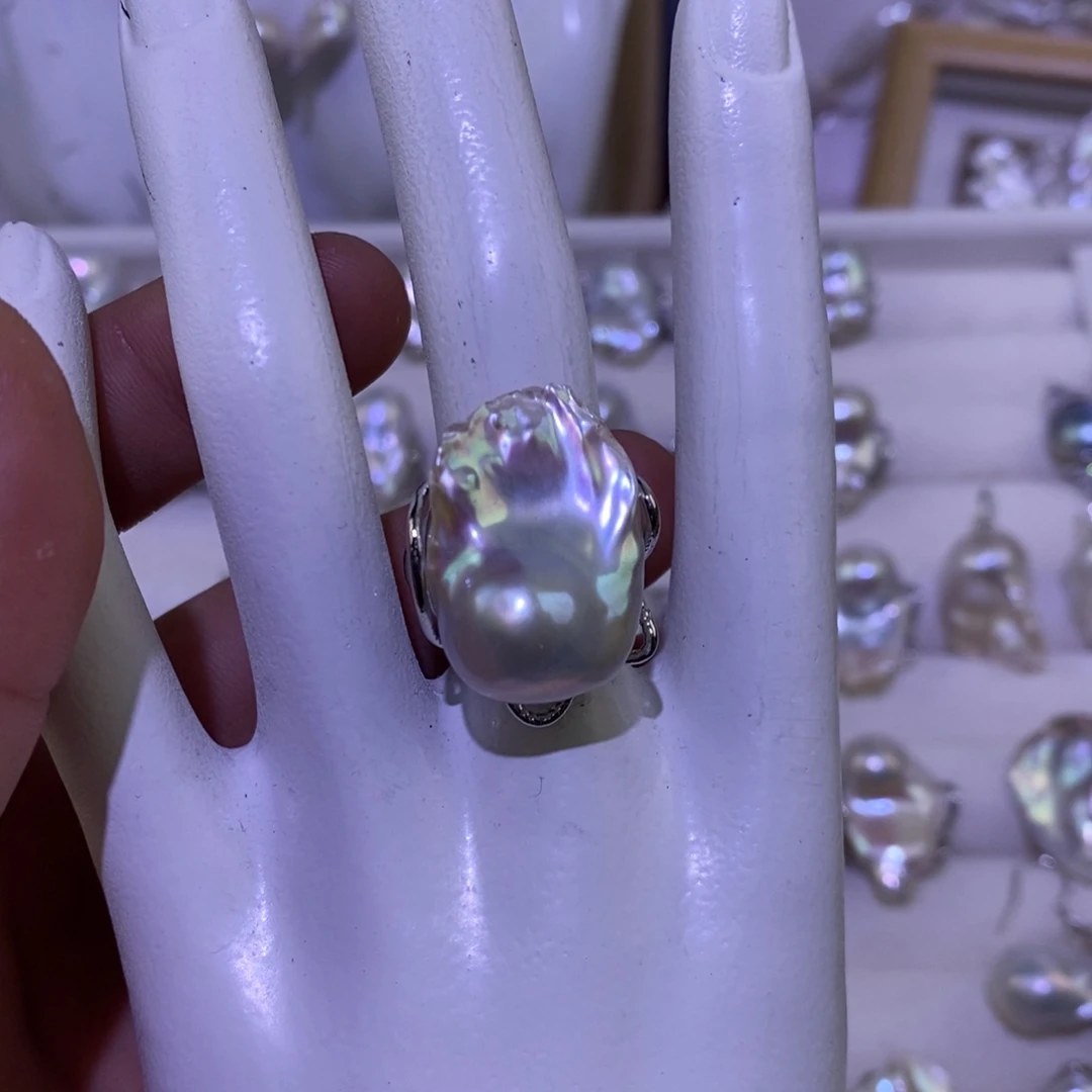 奇***怪戒指淡水珍珠未镶嵌