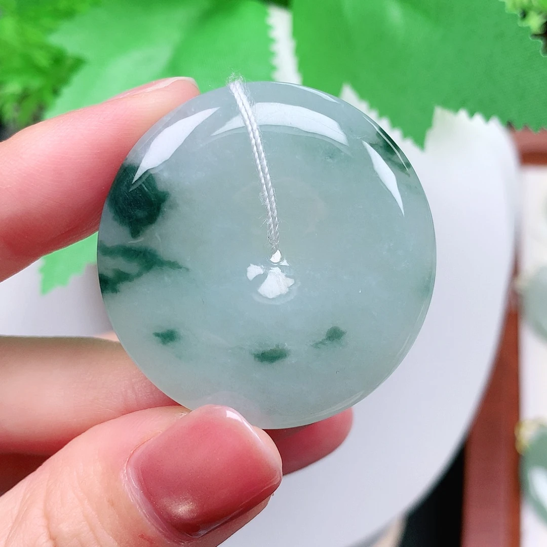 翡翠未镶嵌颈饰平安37.8-5.9