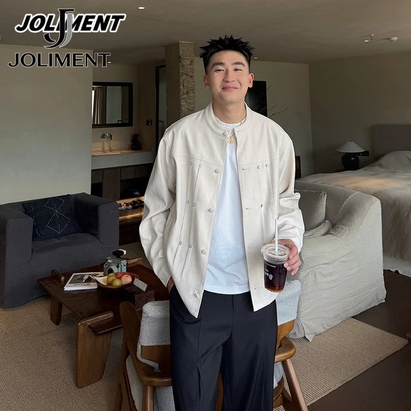 JOLIMENT新中式夹克外套男士秋季新款高级宽松褶皱设计感休闲上衣