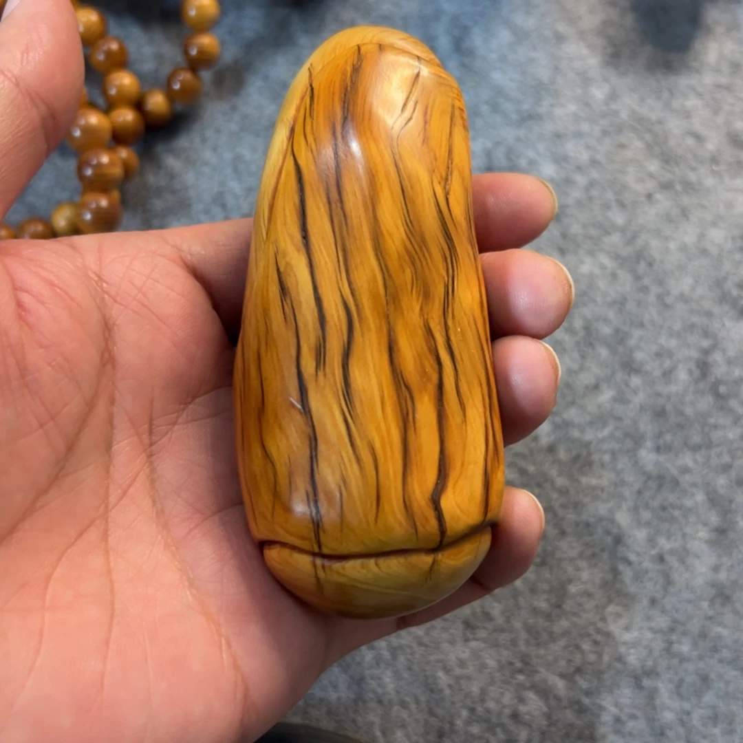 柏木（崖柏）太行虎线纹理手把件