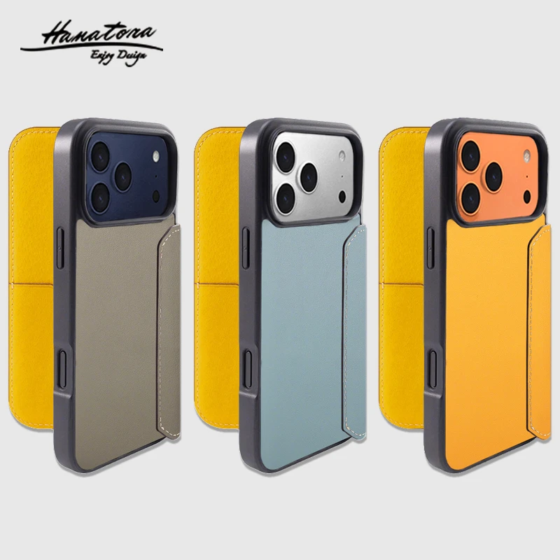 HANATORA花虎适用苹果17/16Promax手机壳真皮翻盖高级感男女Air