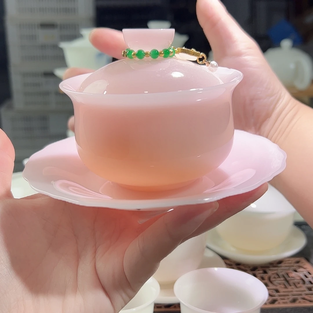 璞玉粉黛布袋三才盖碗200ml