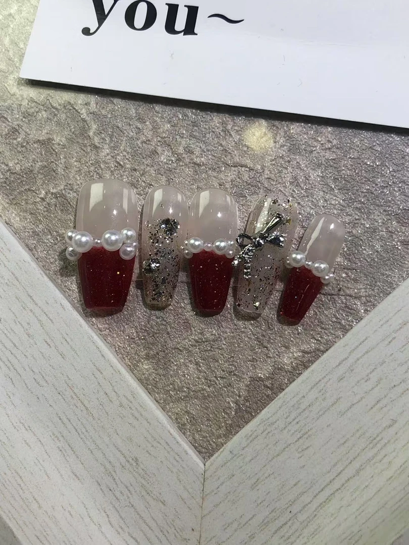 穿戴甲/时光之美手工气质粉色夏日穿戴式秋冬