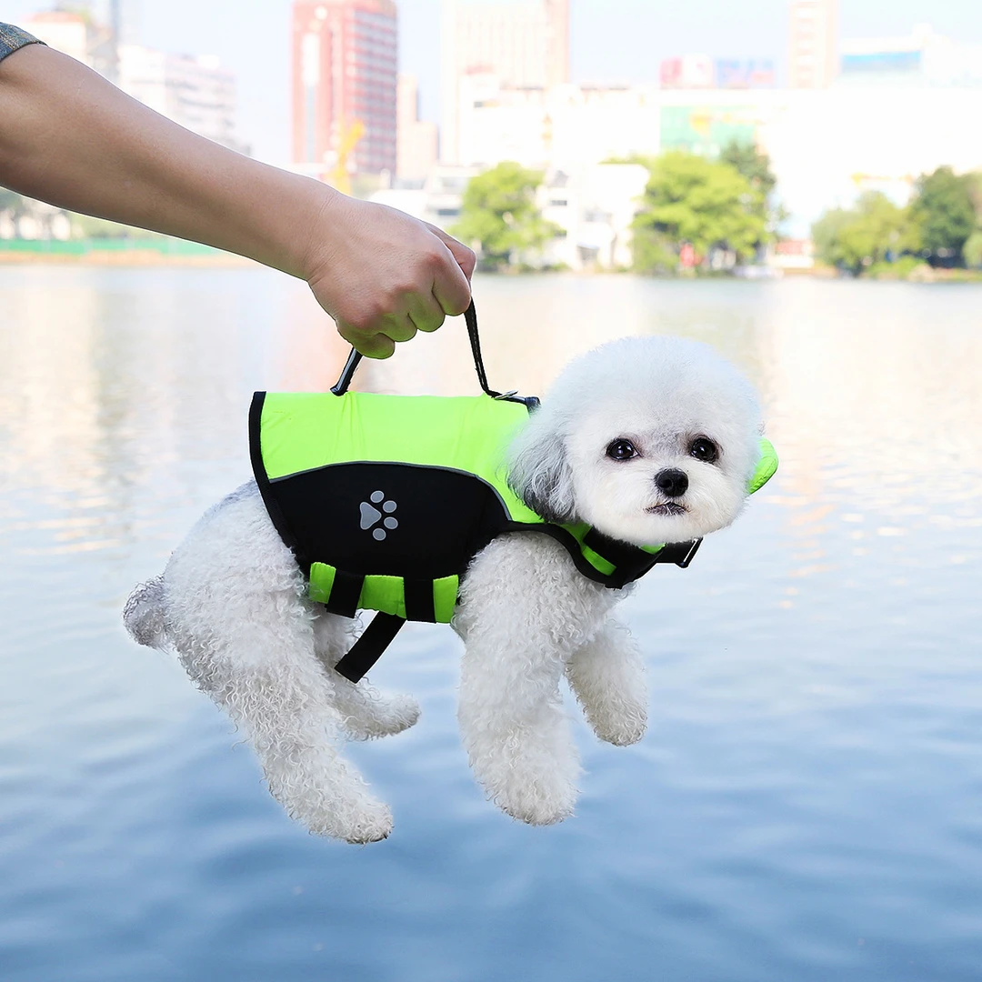 宠物狗狗新款可牵引手提救生衣游泳衣宠物用品小中大型犬救生衣