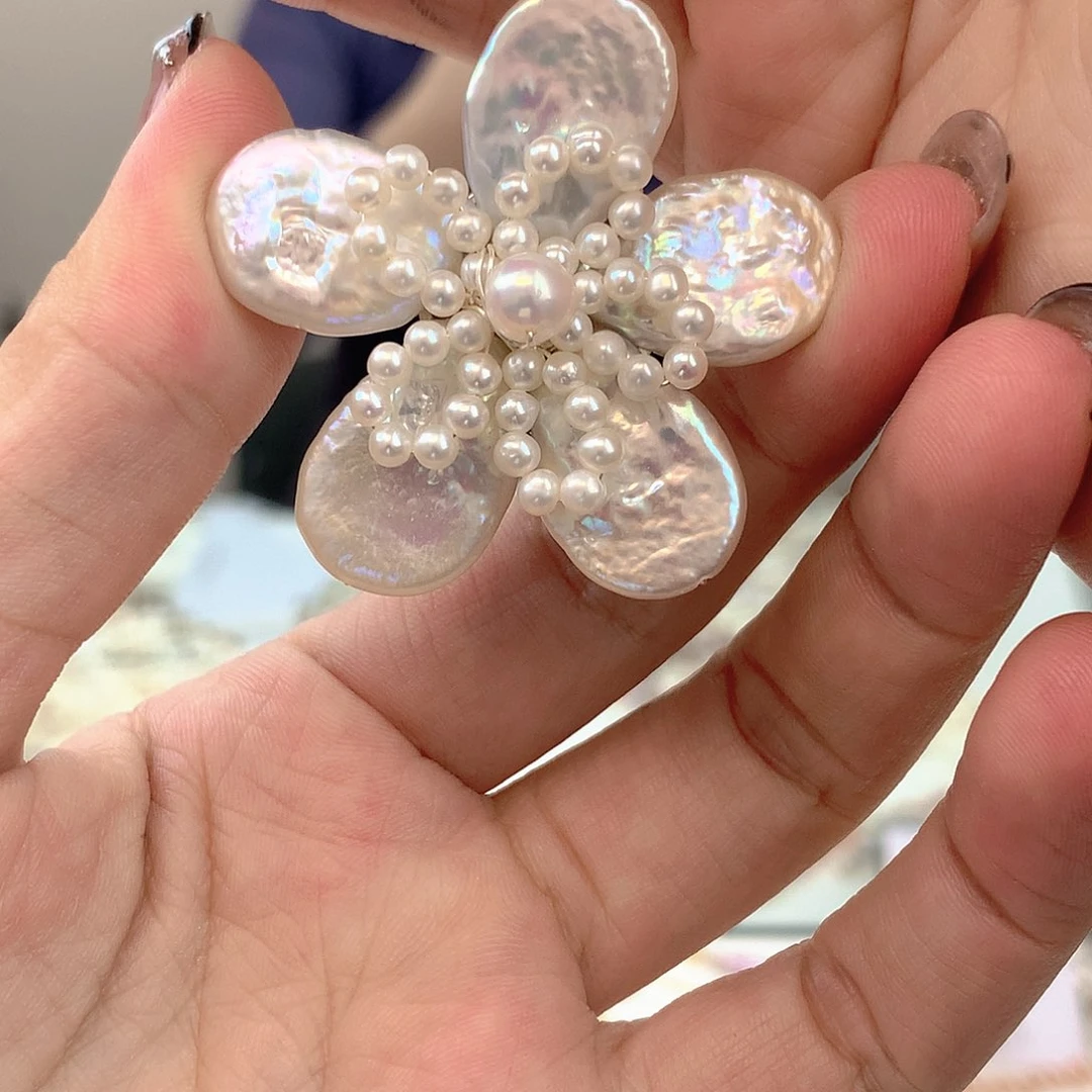 银S925镶嵌耳饰淡水珍珠小*