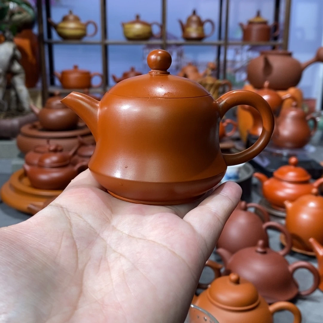 茶壶紫砂吴炫杰朱泥金钟壶100cc