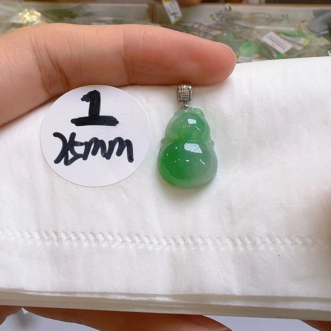 翡翠18K金镶嵌吊坠(不含链)翡翠