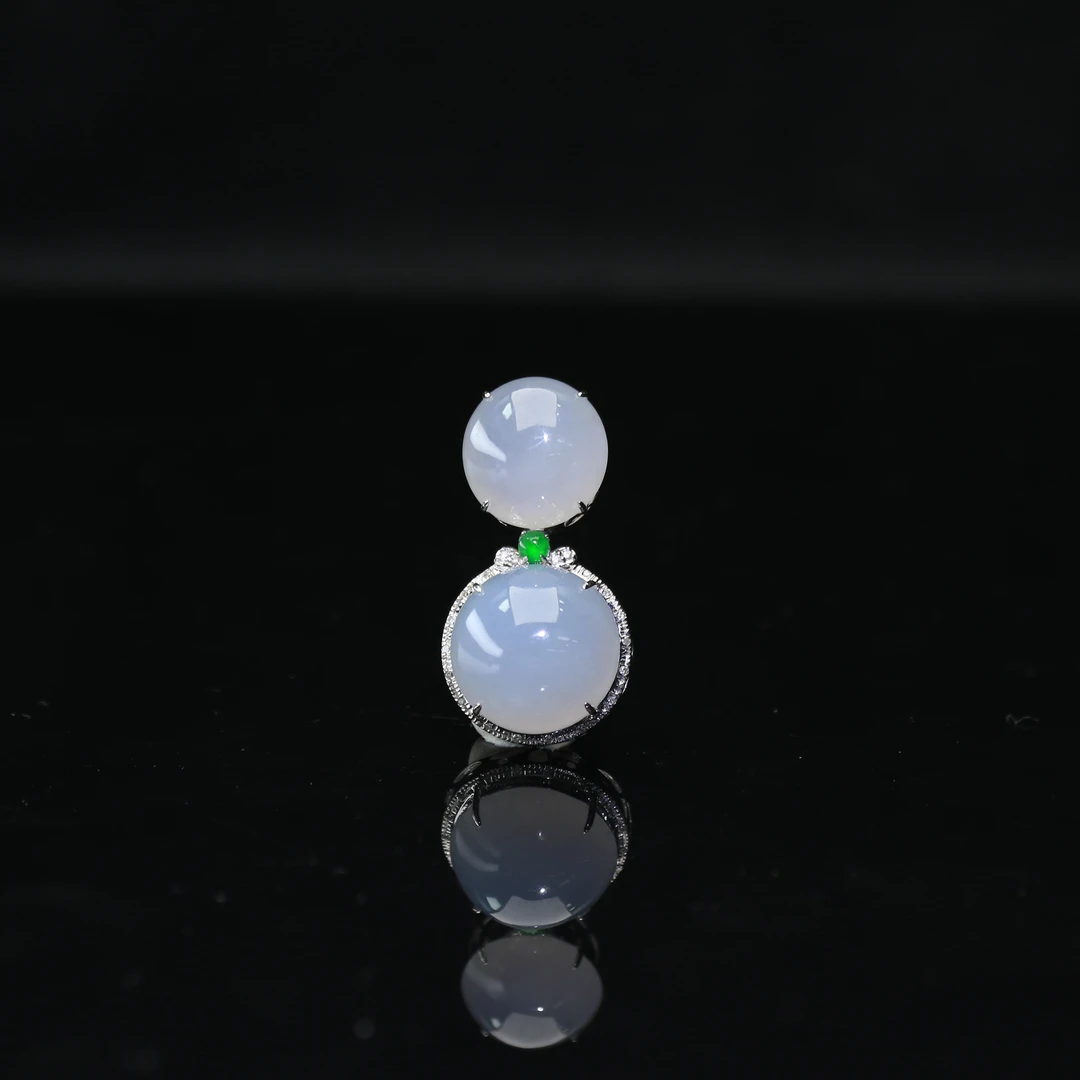 37天然缅甸翡翠A货18k蛋面吊坠/700070/上海嘉禾拍卖