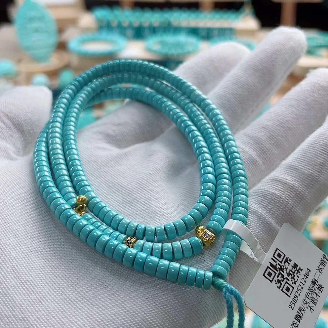 绿松石18K金镶嵌珠宝奇石