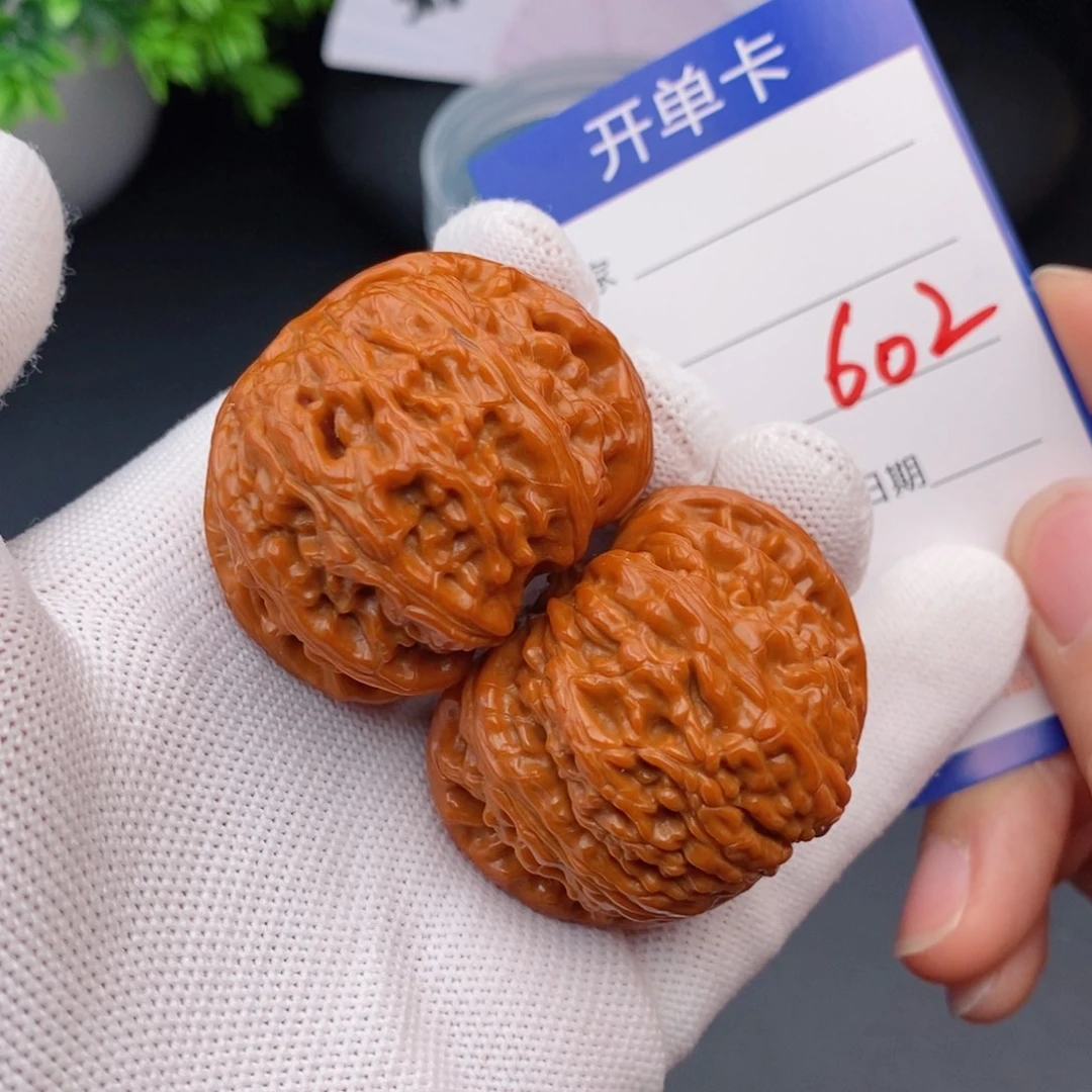 文玩核桃把件43球白602