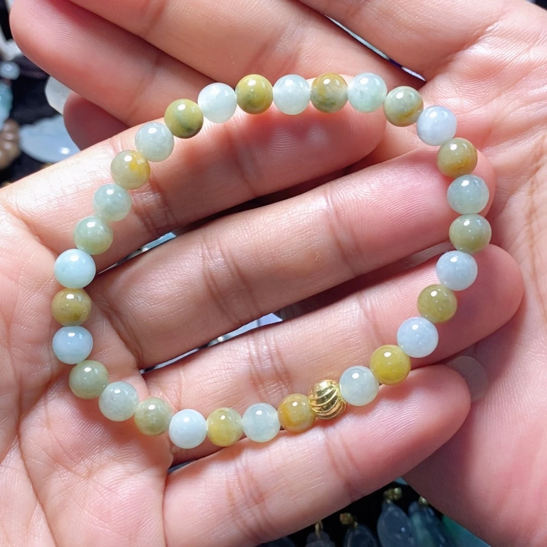 翡翠未镶嵌颈饰天然缅甸翡翠A货手串微瑕