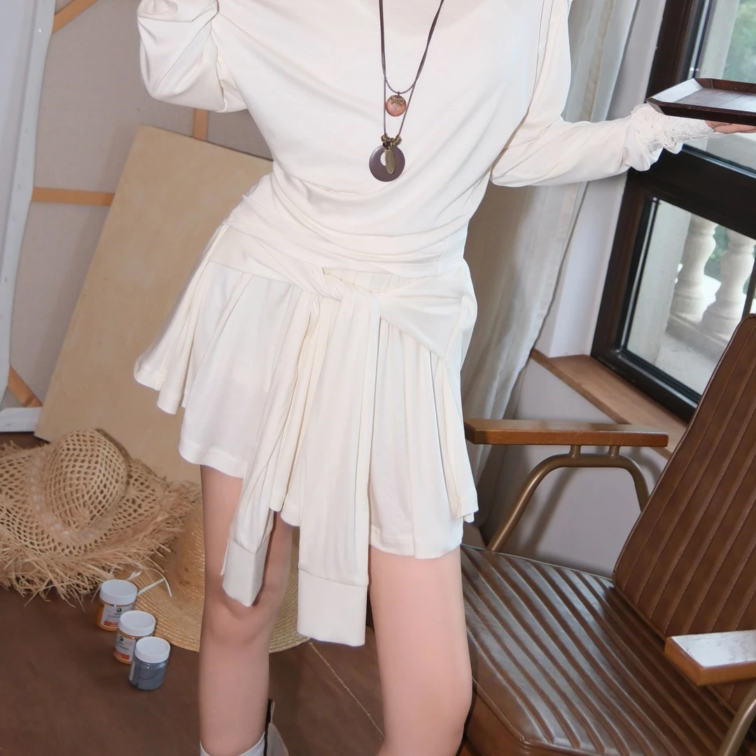 【SIEW】25秋冬新款灵动氛围垂感大摆假袖口装饰裸感半裙