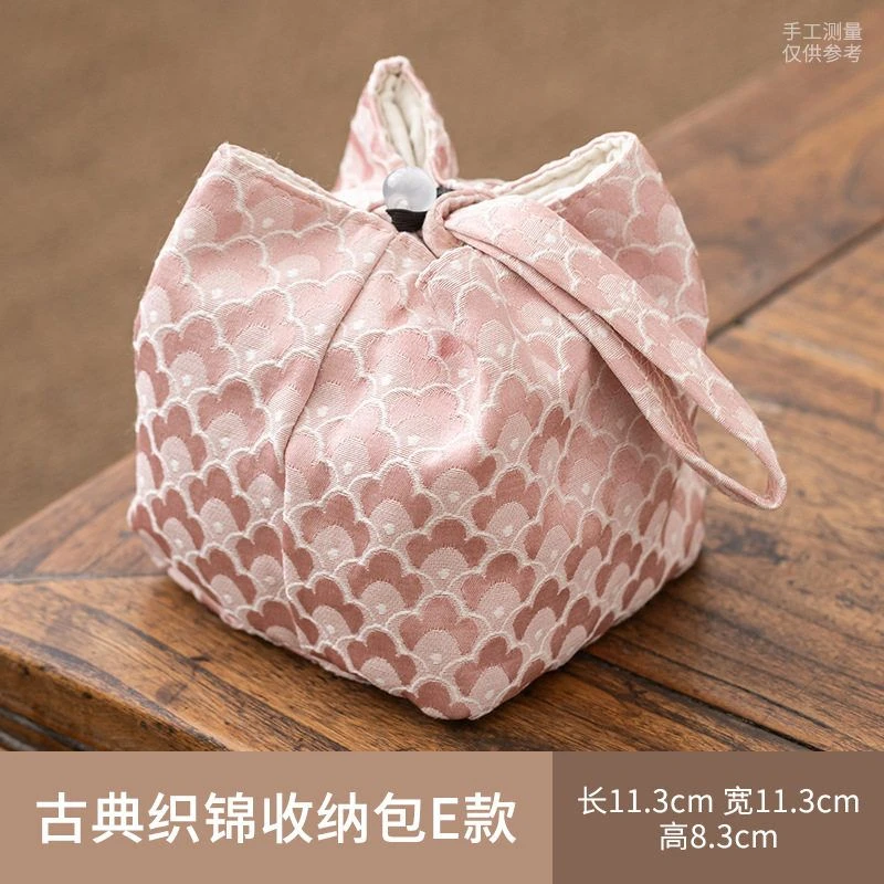 旅行杯包茶壶包手工织锦杯袋加厚防摔家用户外便携式茶具小收纳包