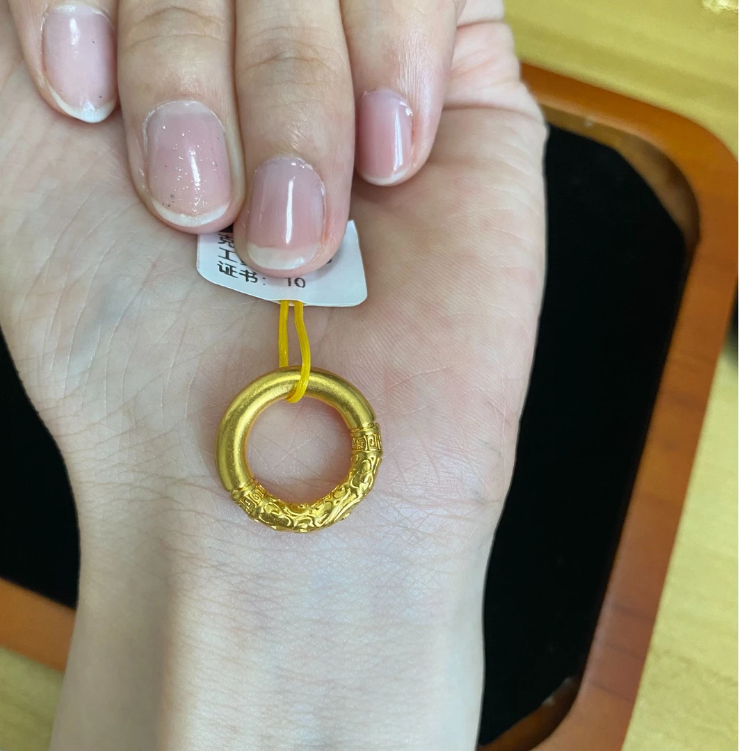 中号花纹平安扣足金999