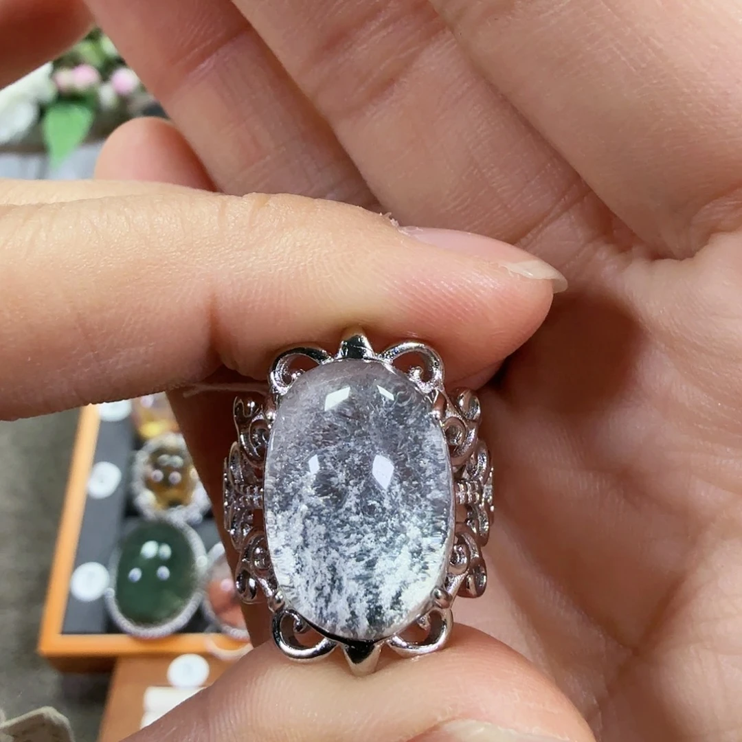 好***ʔ银S925镶嵌戒指水晶