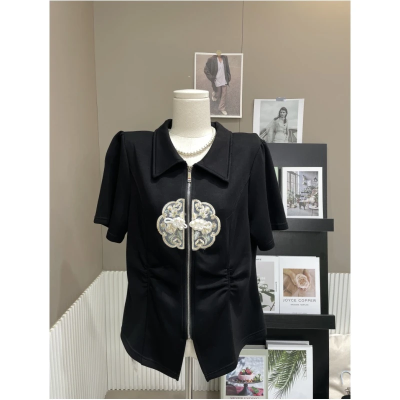 【现货仅上衣】PMM81103新款2024春夏新中式刺绣大码女装