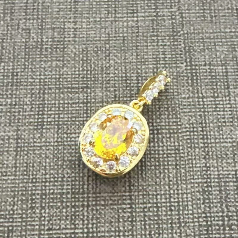 铜合金合成立方氧化锆时尚饰品黄吊坠WDA8818