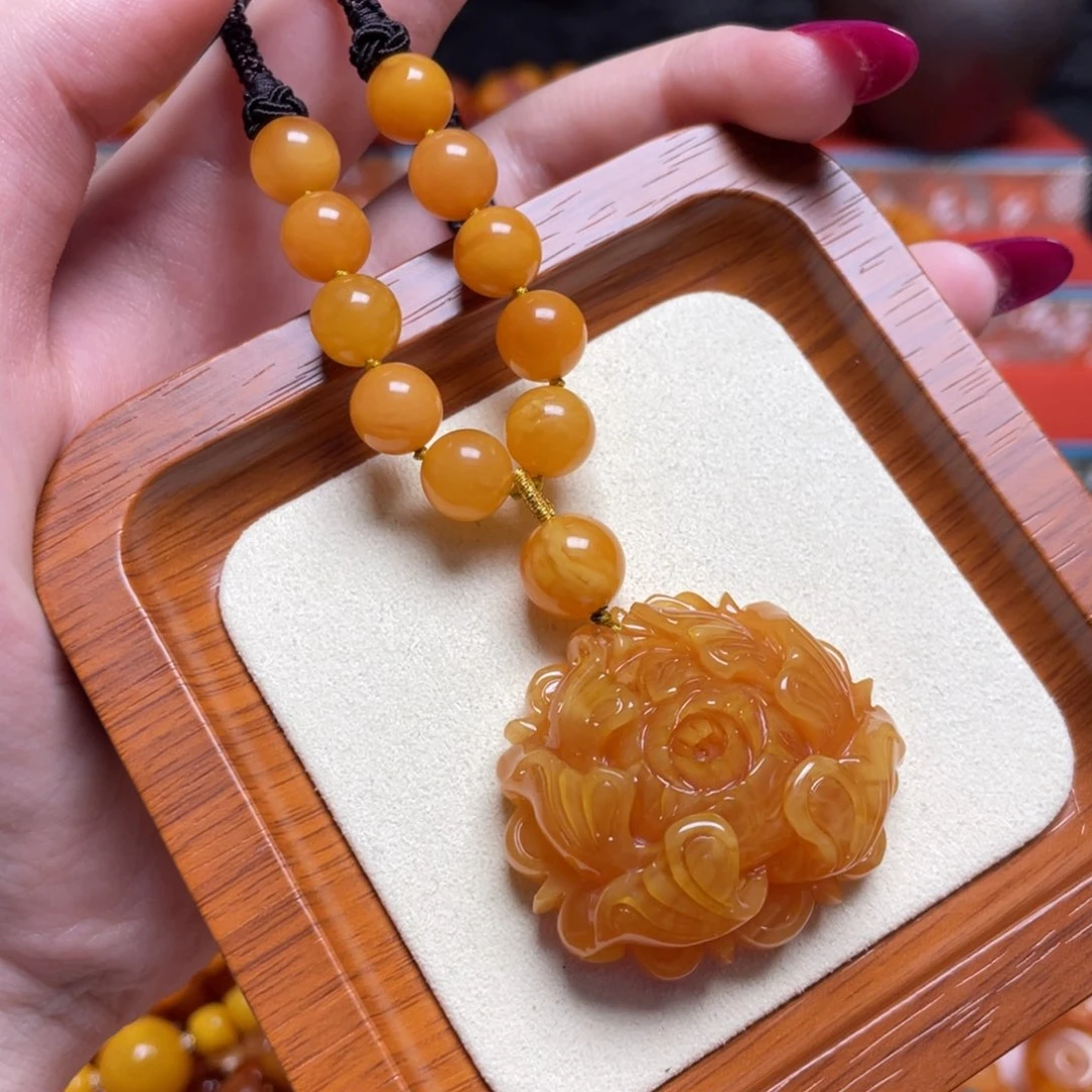 蜜蜡颈饰未镶嵌项链