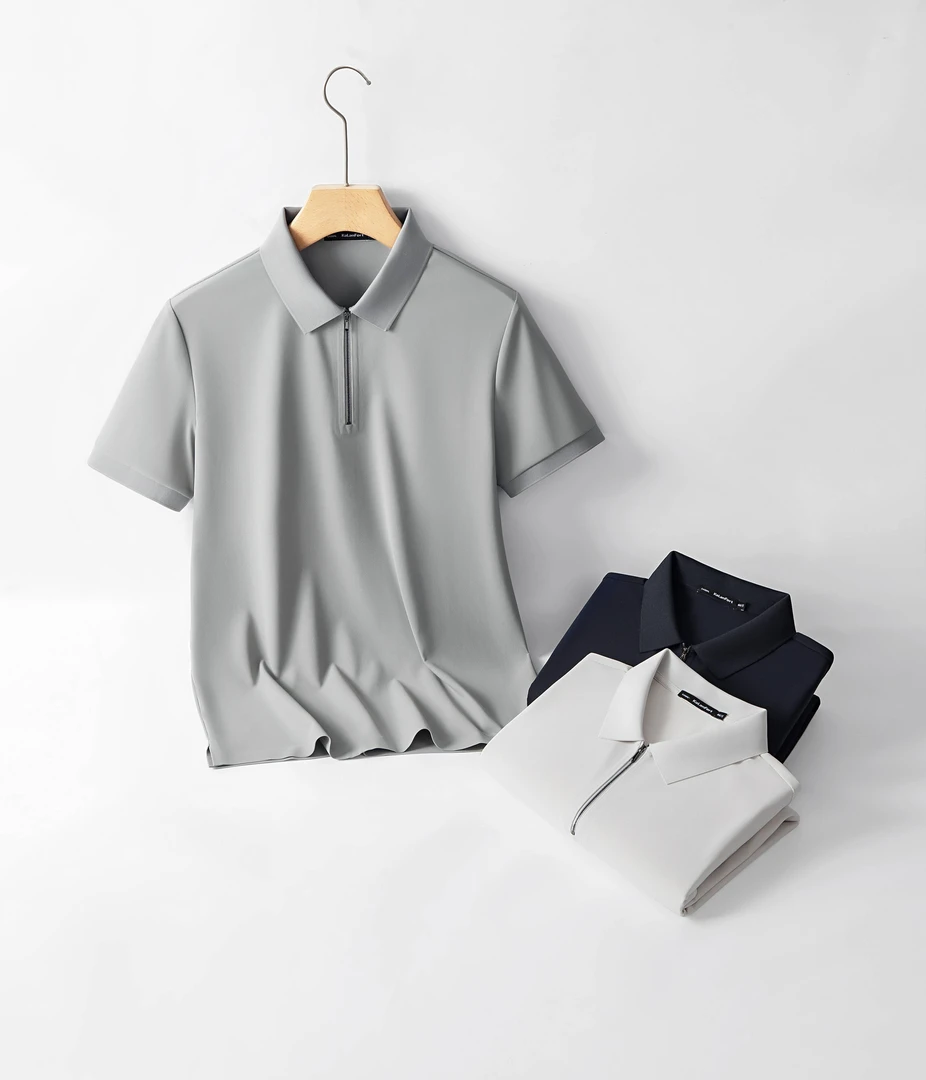 【尊贵版】POLO衫男拉链翻领夏季透气时尚商务休闲修身百搭潮流薄款