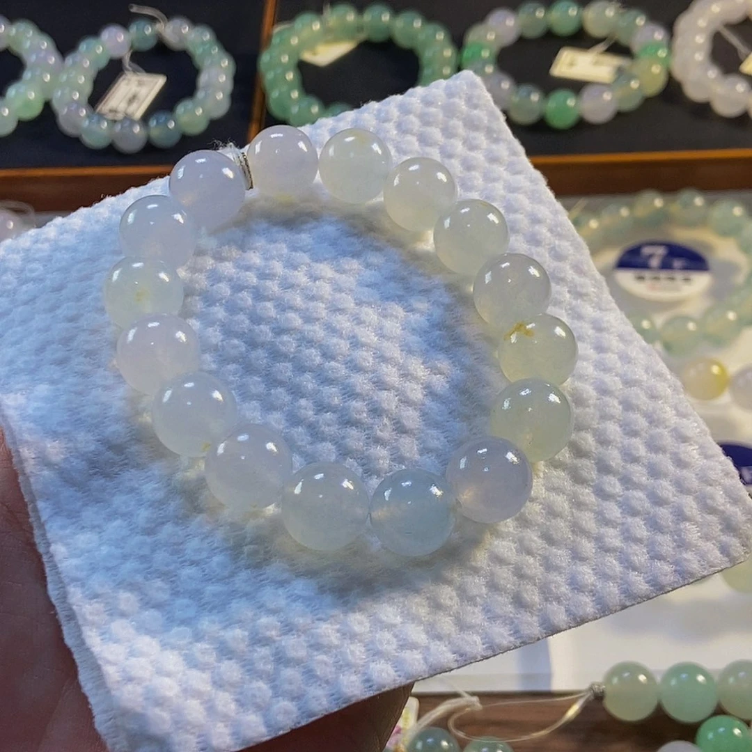 定制翡翠未镶嵌翡翠手串卡12+