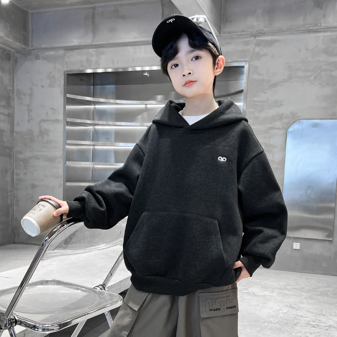 男童秋款连帽卫衣2025新款时髦中大童儿童痞帅潮A5453