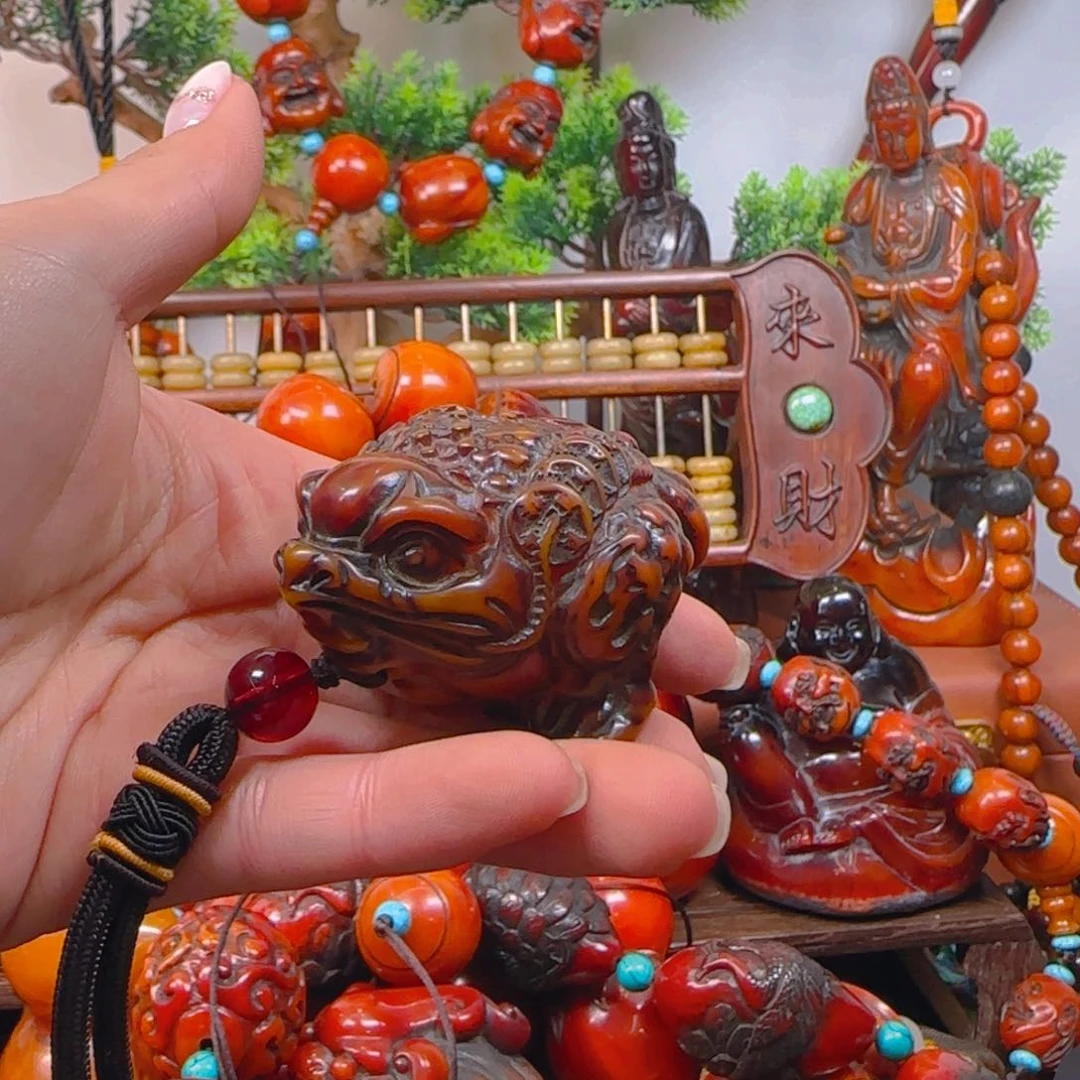 琥珀裸石未镶嵌手把