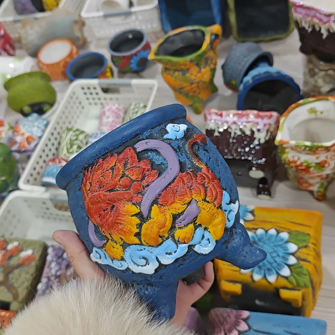 红陶吸水透气的白陶花盆凑满12发货