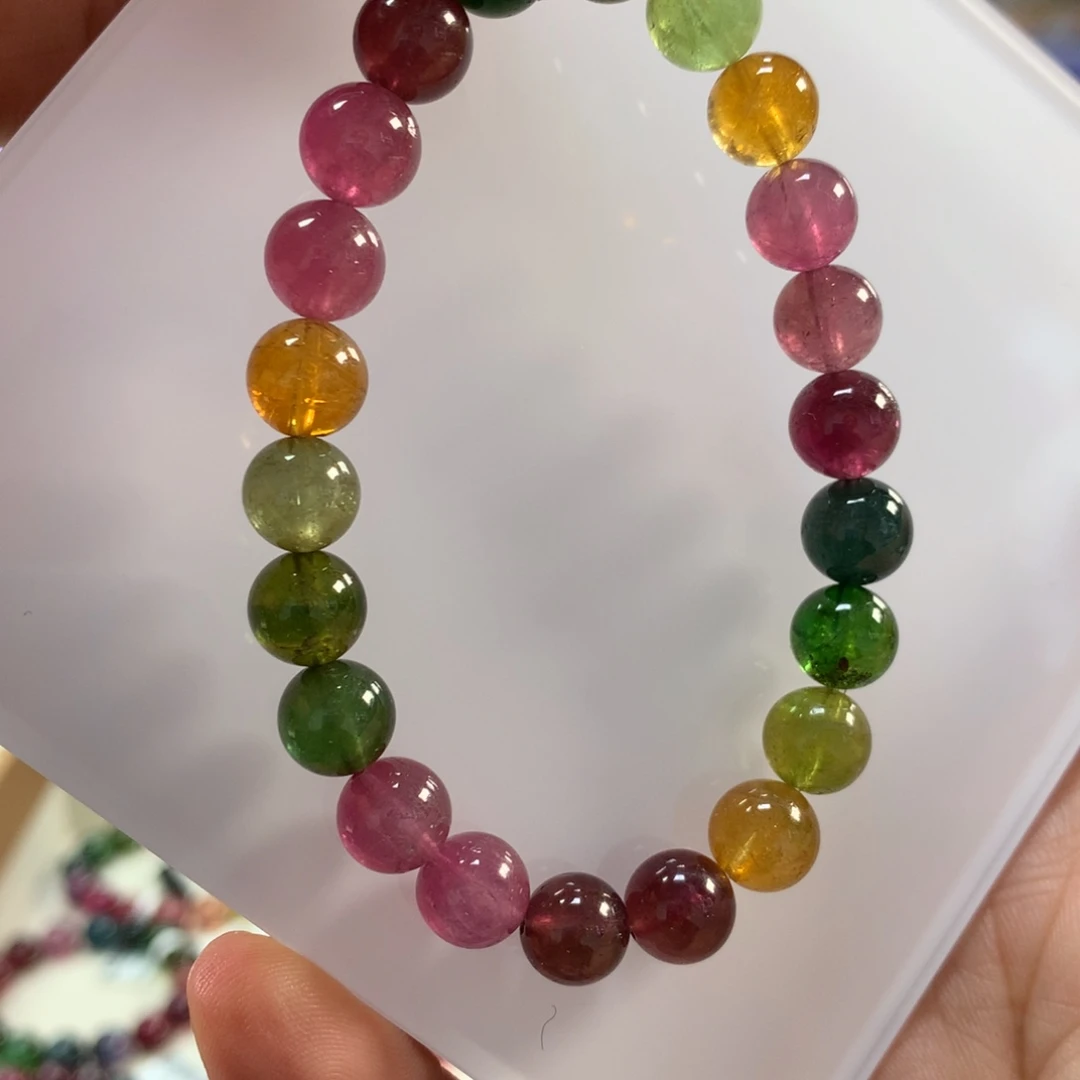 碧玺未镶嵌手链8.8左右