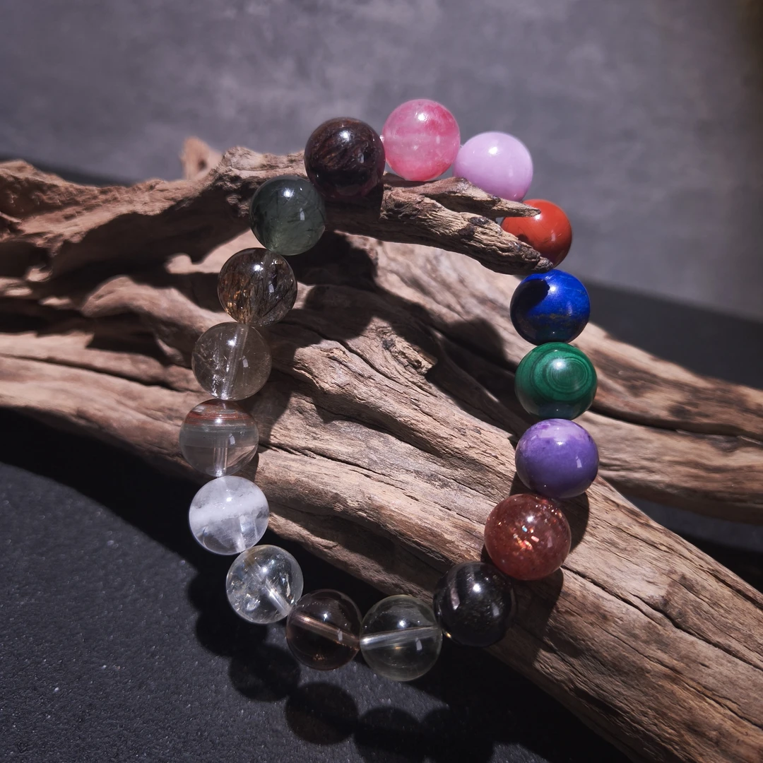 【黑胖珠宝】H0888  天然水晶多宝单圈手链——多样性发其一