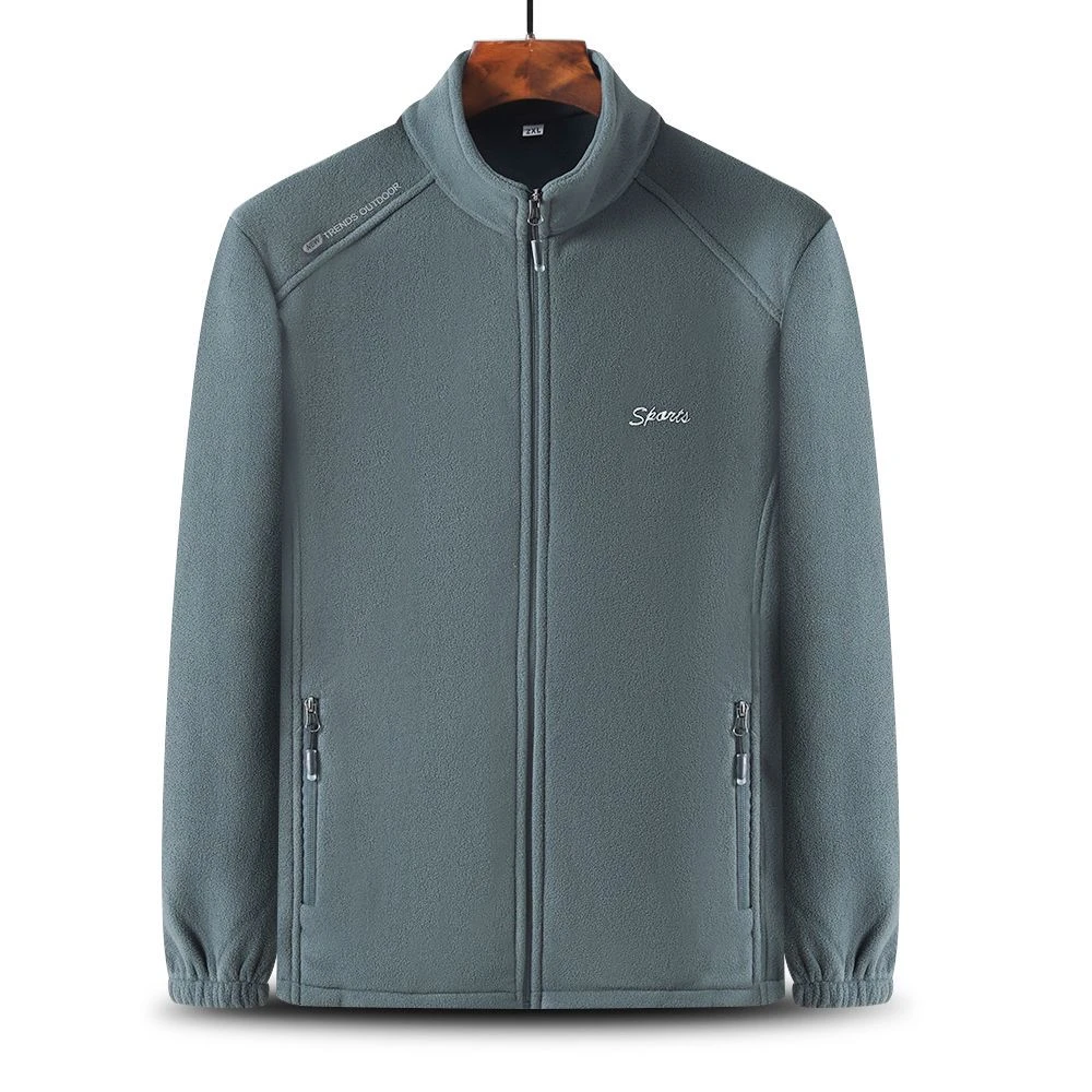 秋冬男士拉链长袖保暖防风外套抓绒长袖新款加绒加厚摇粒绒外套