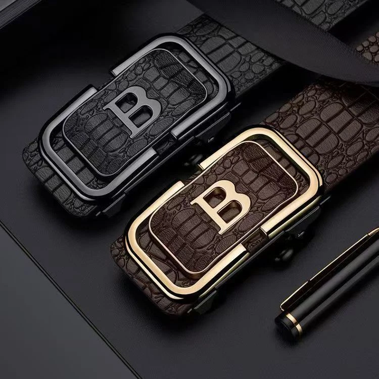 皮带男时尚百搭简约大方无牙自动扣商务休闲裤腰带