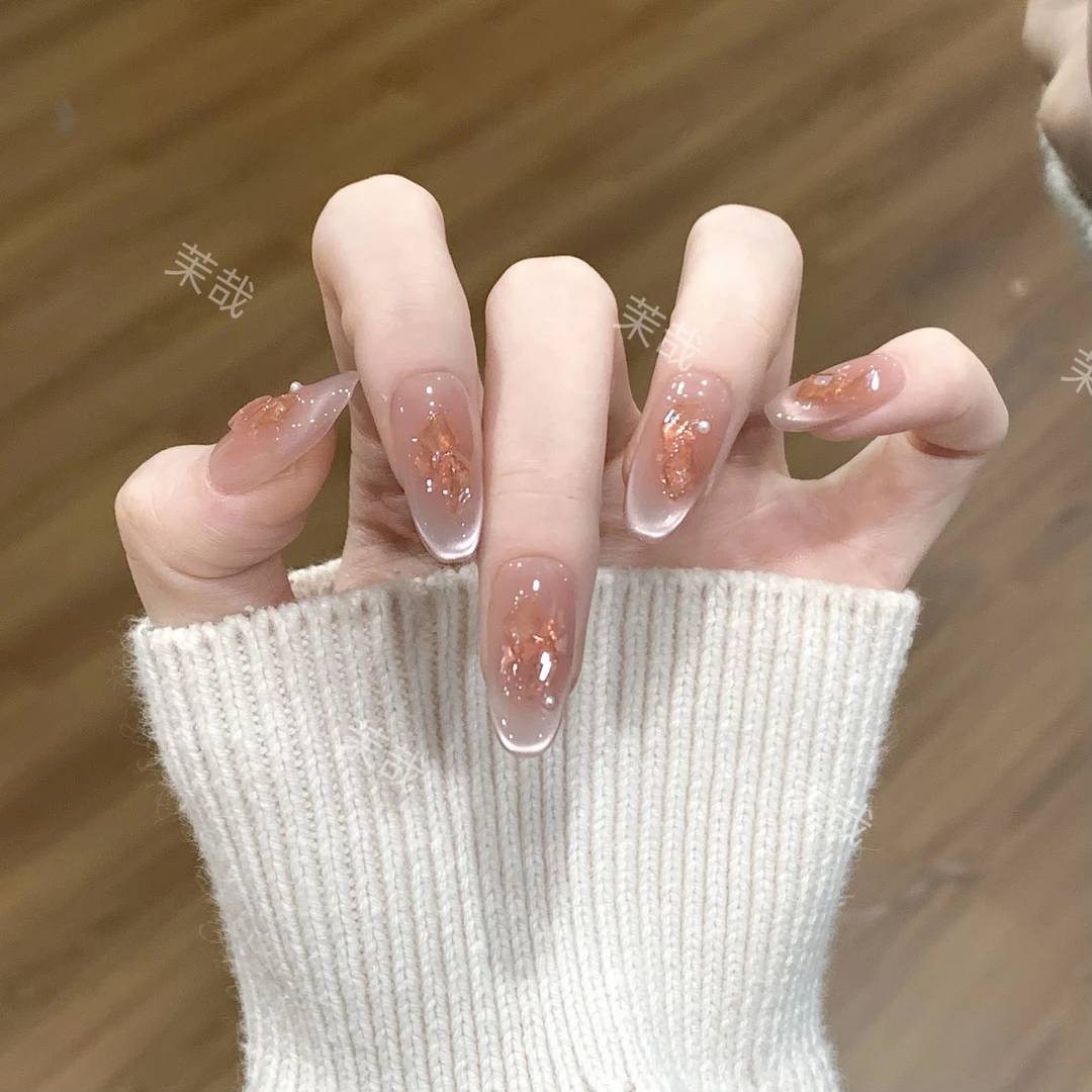 茉哉瑞瑞专属【萤火之光】纯手工定制美甲拆卸穿戴甲A4578