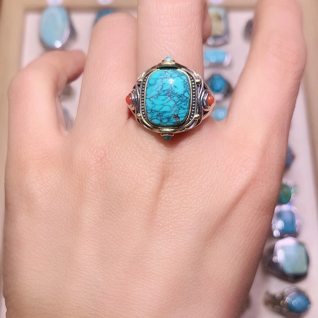 绿松石银S925镶嵌挂件