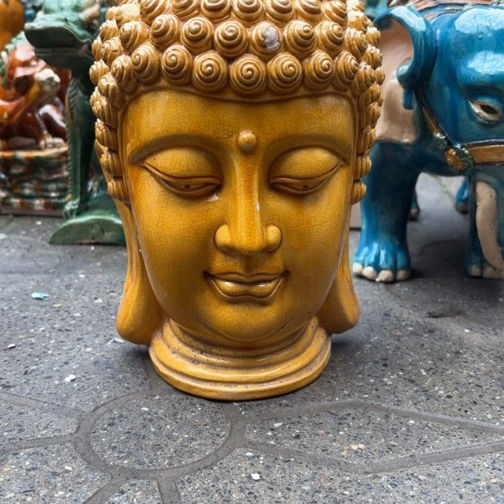 富***s陶土陶瓷佛头高度28厘米