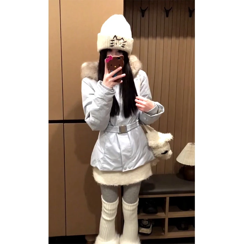 2025新款女毛领长袖显瘦百搭小众韩系简约时尚外套上衣氛围感短裙